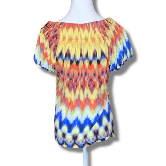 Style & Co. Size Small Chevron Blouse Dopamine Y2K Unique Wild Mature Retired - Picture 5 of 5